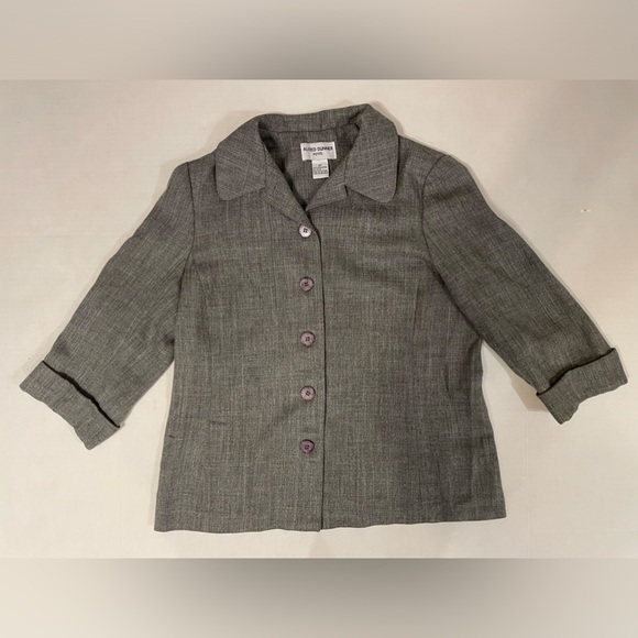 Alfred Dunner Cuffed 3/4 Sleeve Button Down Blouse Size Petite 8 - Picture 6 of 6